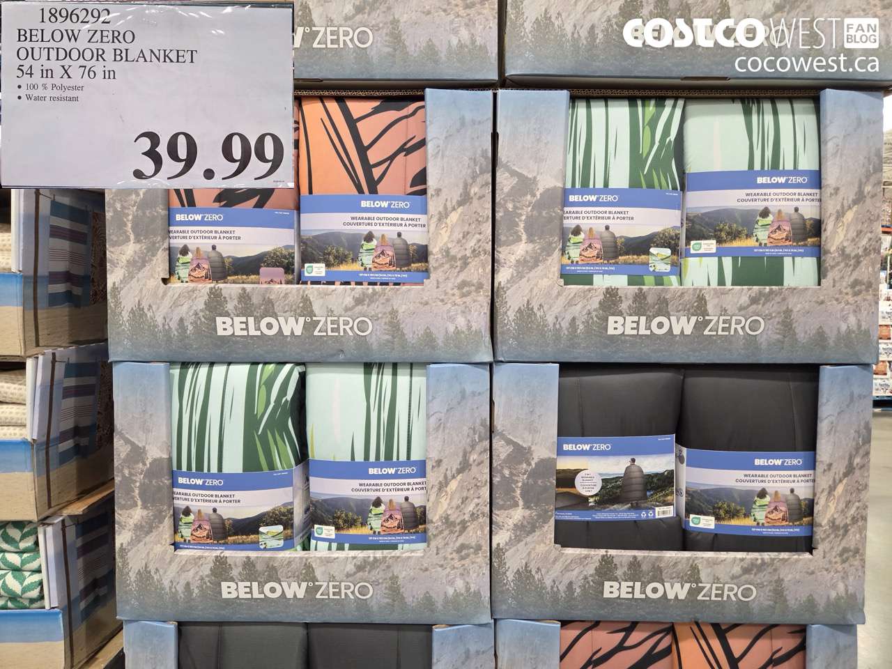 BELOW ZERO OUTDOOR BLANKET 54 IN X 76 IN