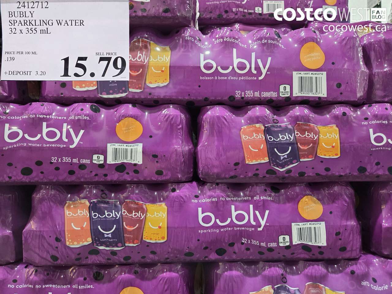 BUBLY SPARKLING WATER 32 X 355 ML