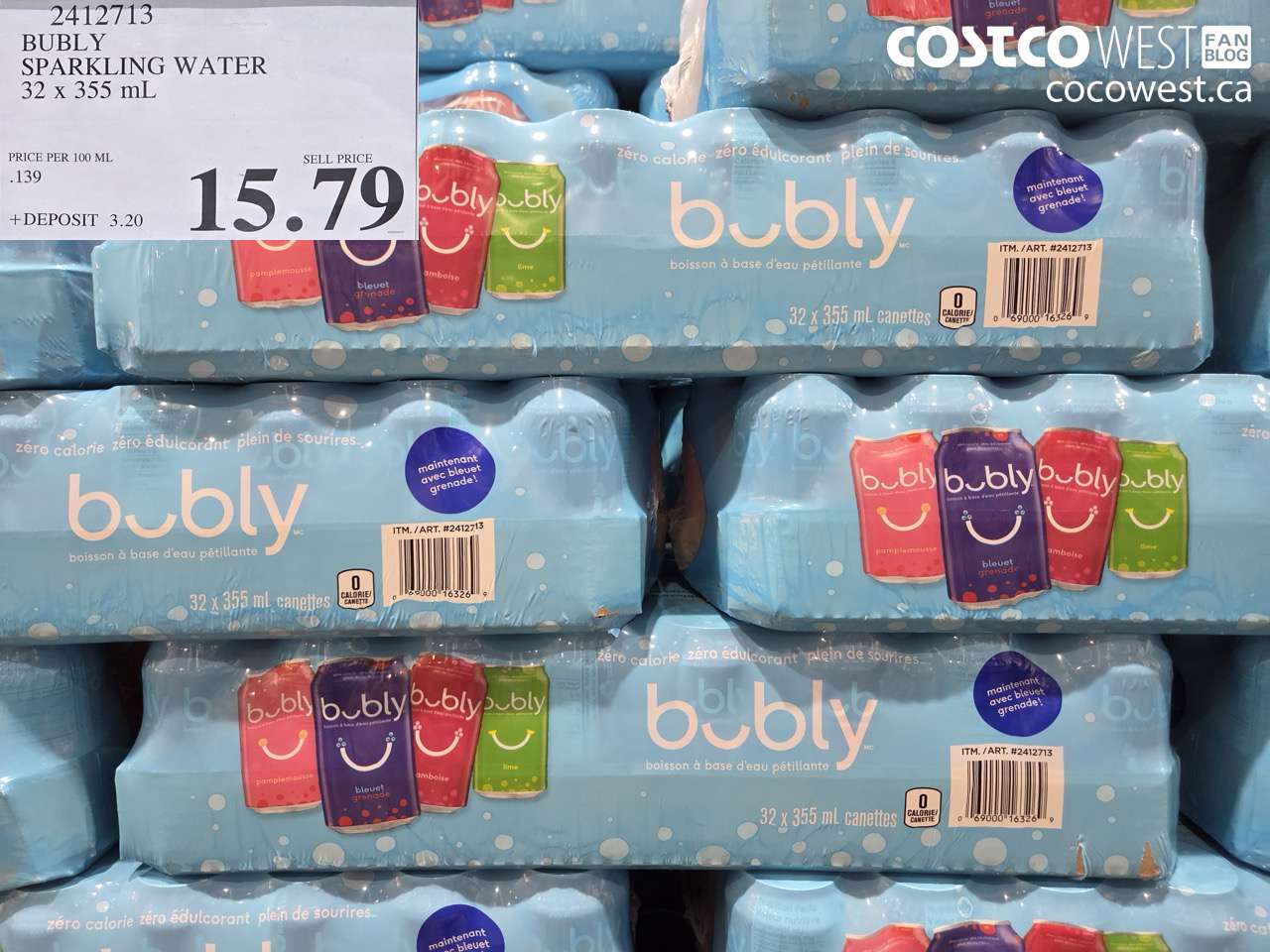 BUBLY SPARKLING WATER 32 X 355 ML