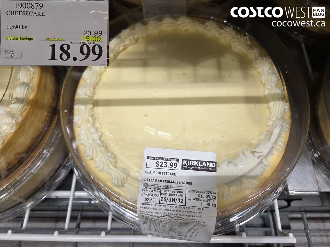 cheesecake 1590 kg