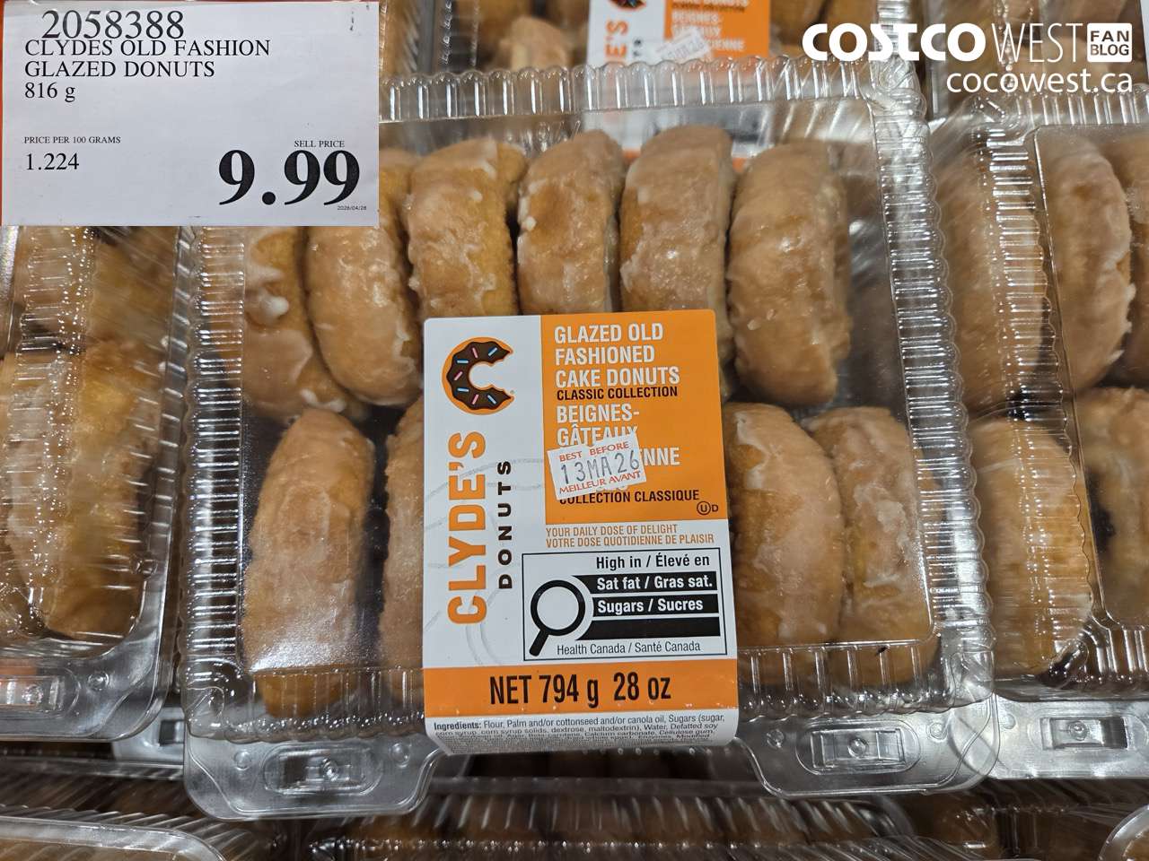 CLYDES OLD FASHION GLAZED DONUTS 816 G