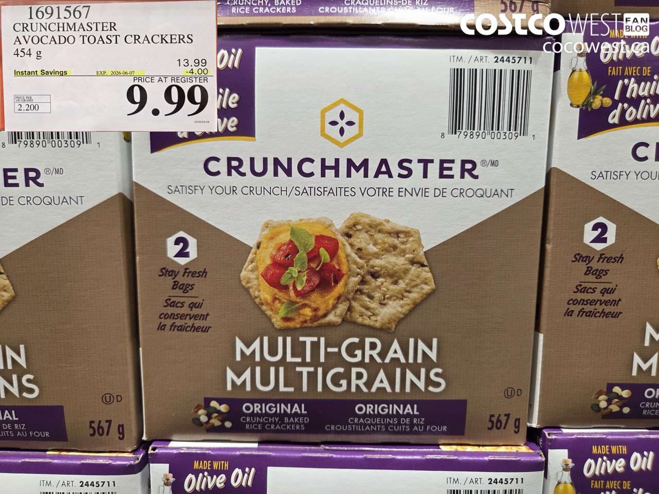 crunchmaster avocado toast crackers 454 g