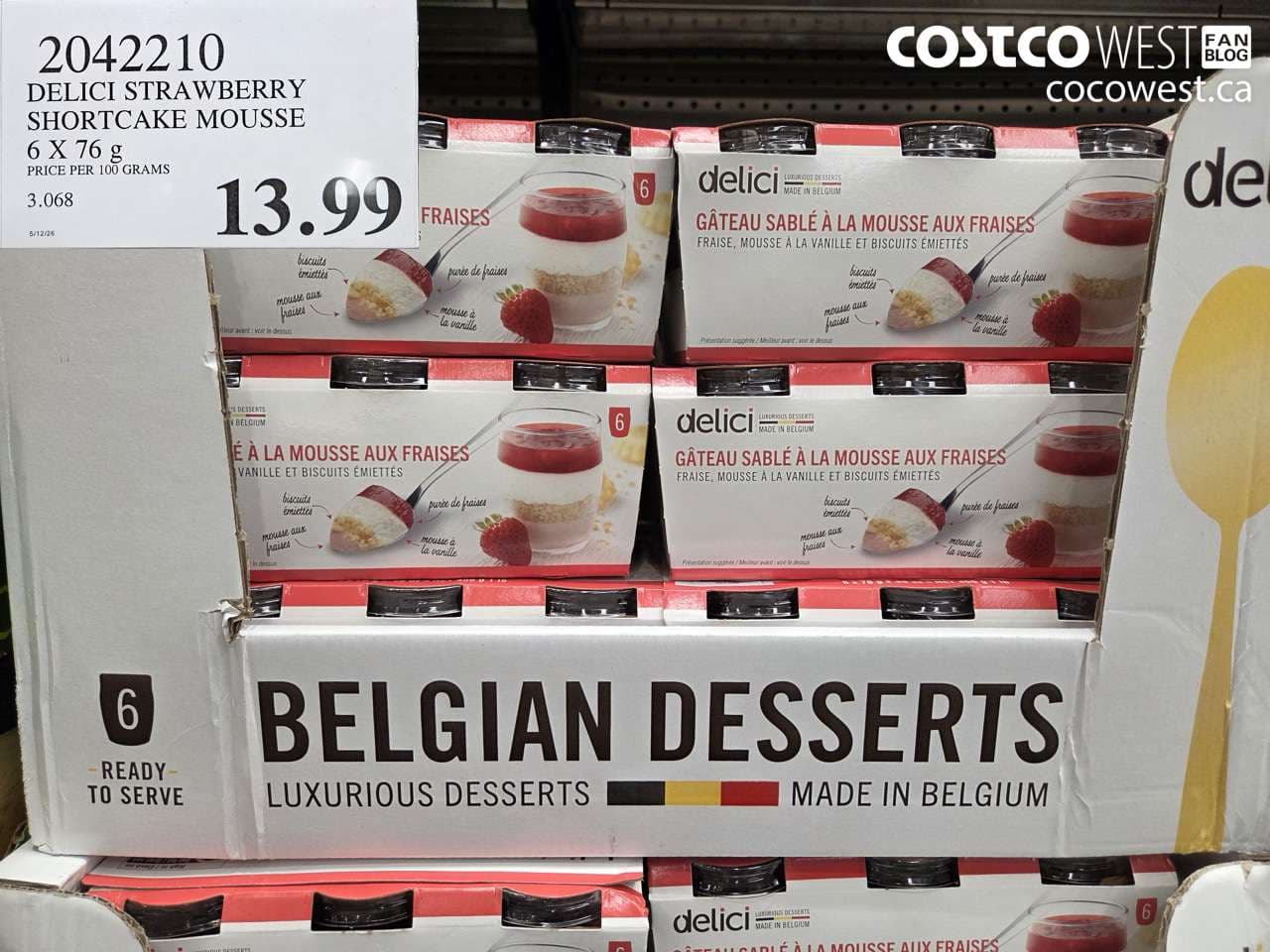 DELICI STRAWBERRY SHORTCAKE MOUSSE 6 X 76 G
