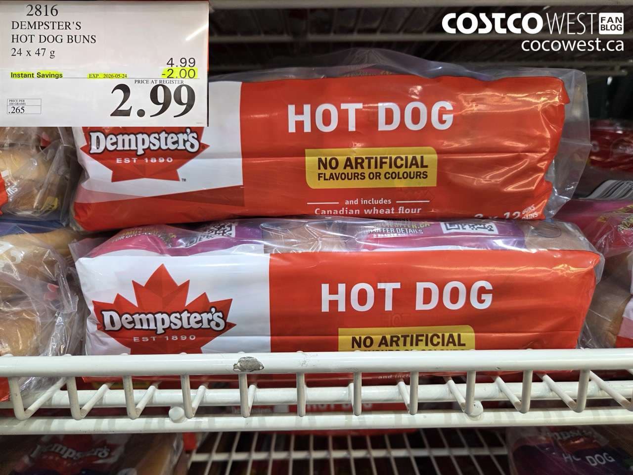 DEMPSTER’S HOT DOG BUNS 24 X 47 G