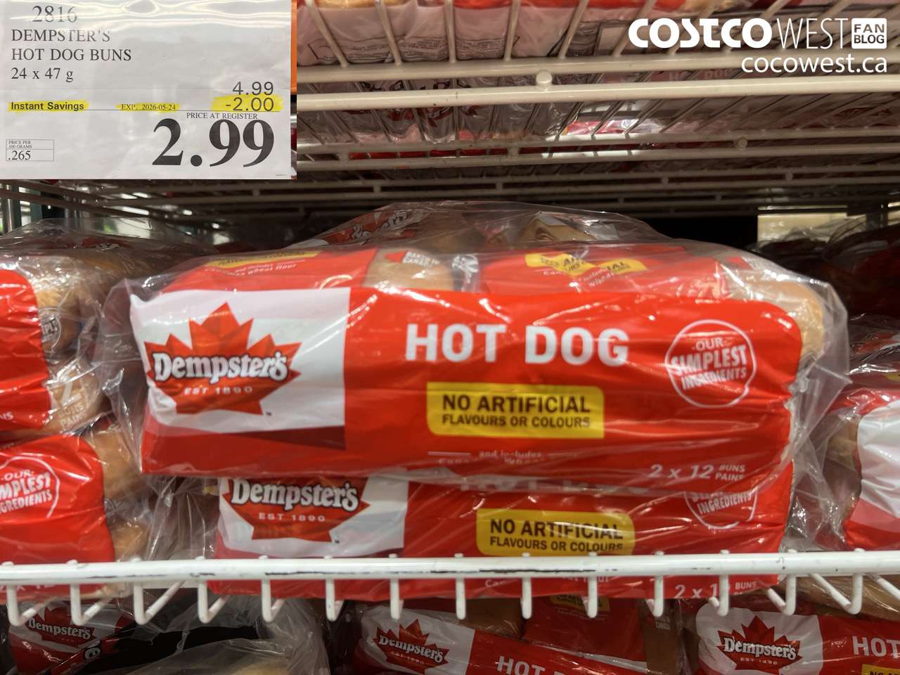 dempsters hot dog buns 24 x 47 g