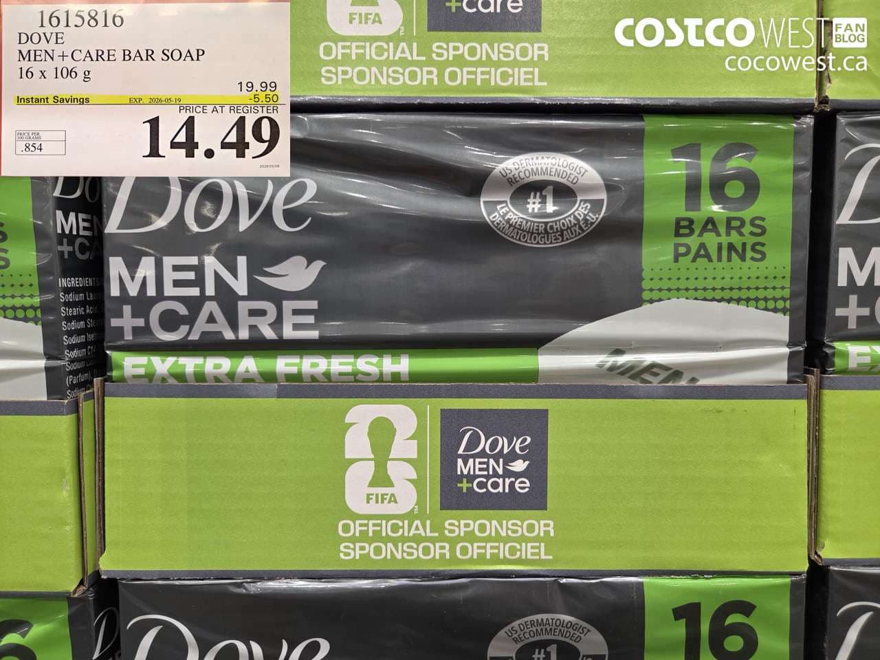 DOVE MEN+CARE BAR SOAP 16 X 106 G