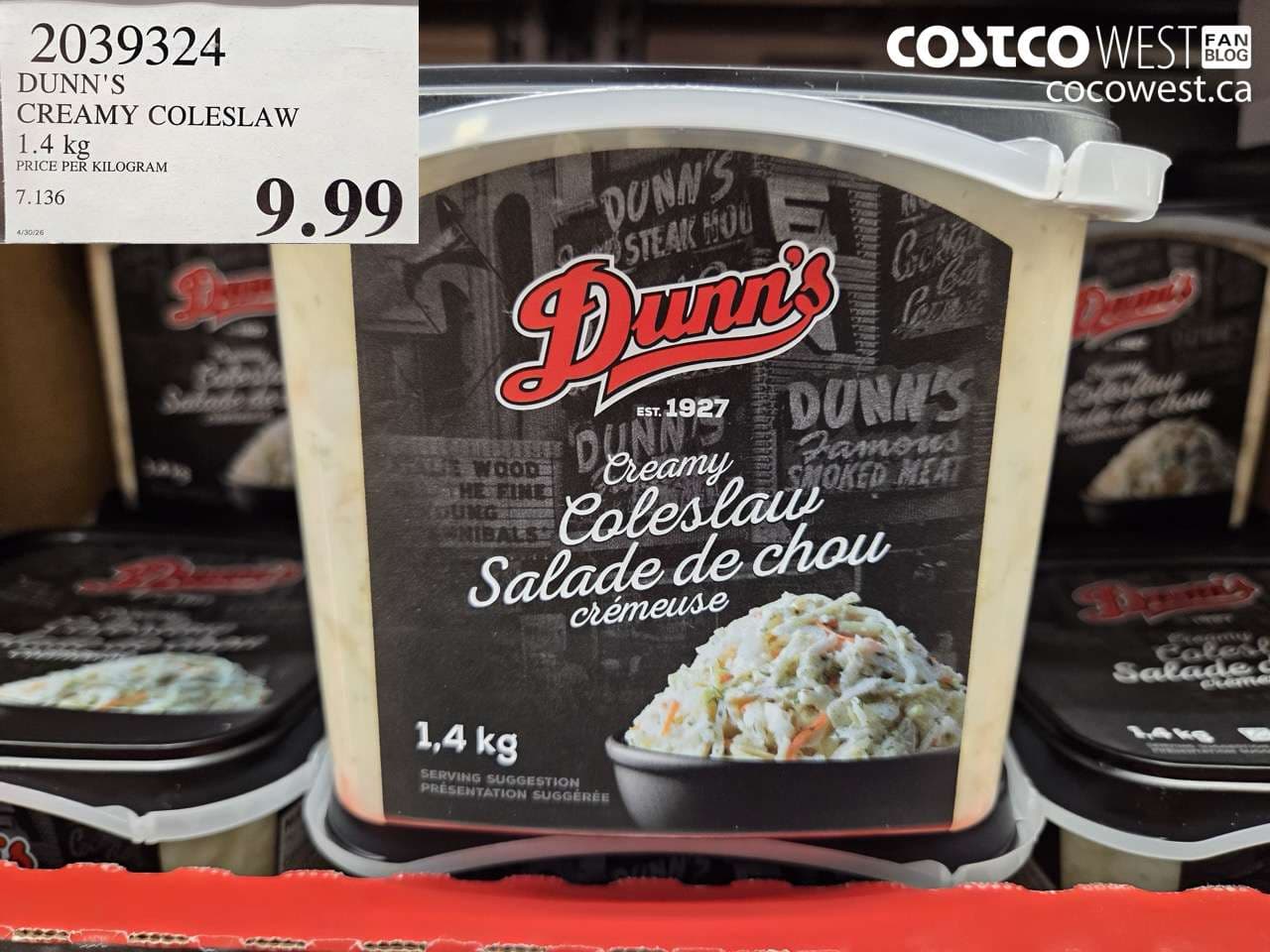 DUNN’S CREAMY COLESLAW 1.4 KG