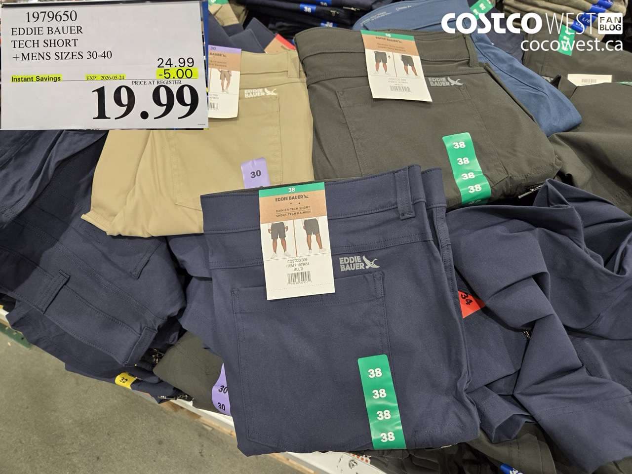 EDDIE BAUER TECH SHORT + MENS SIZES 30-40