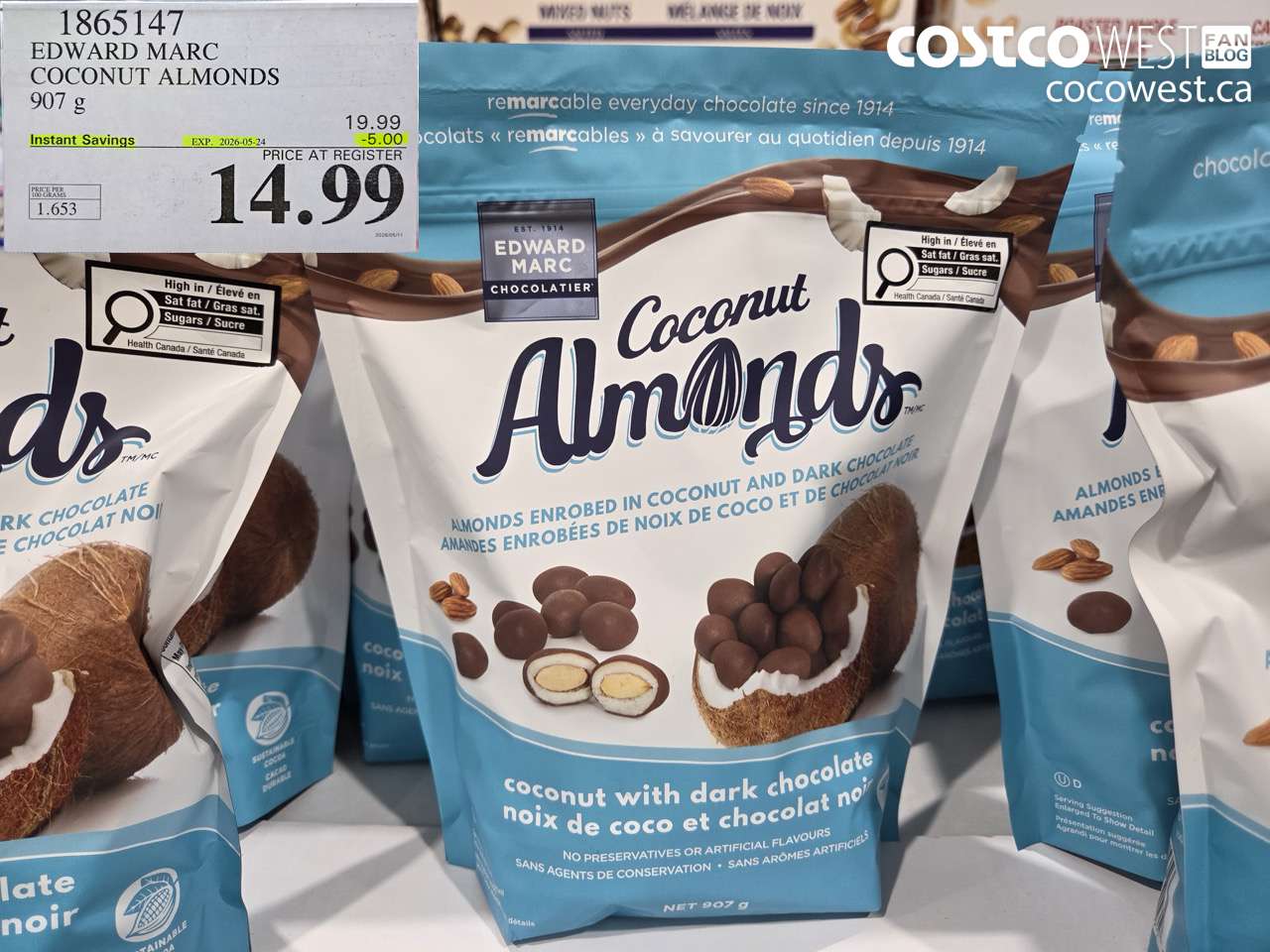 EDWARD MARC COCONUT ALMONDS 907 G