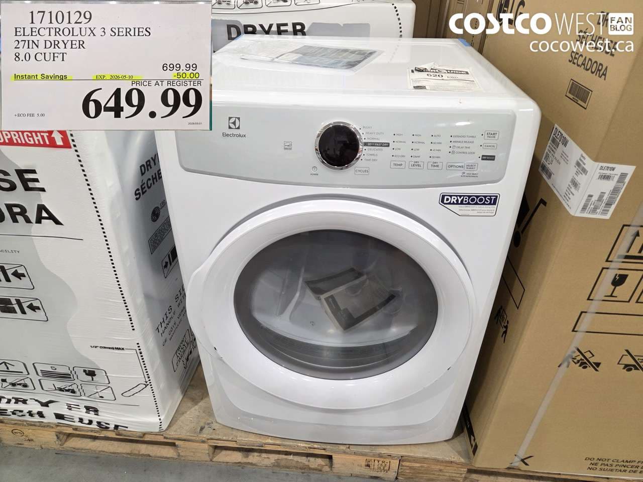 ELECTROLUX 3 SERIES 27IN DRYER 8.0 CUFT