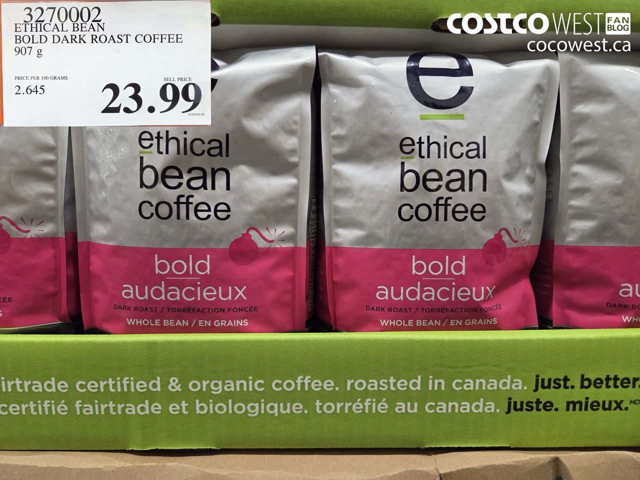 ETHICAL BEAN BOLD DARK ROAST COFFEE 907 G