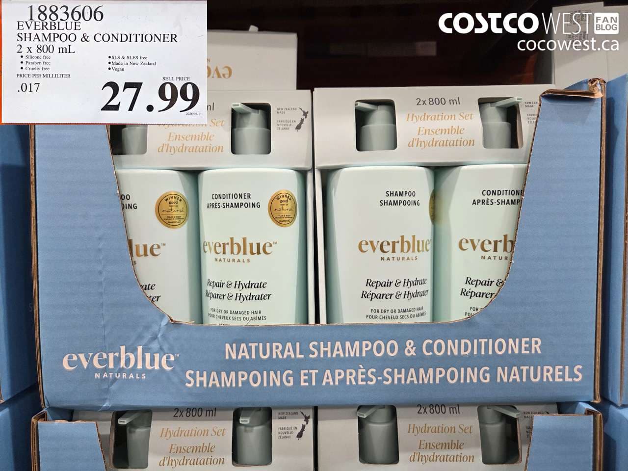 EVERBLUE SHAMPOO & CONDITIONER 2 X 800 ML