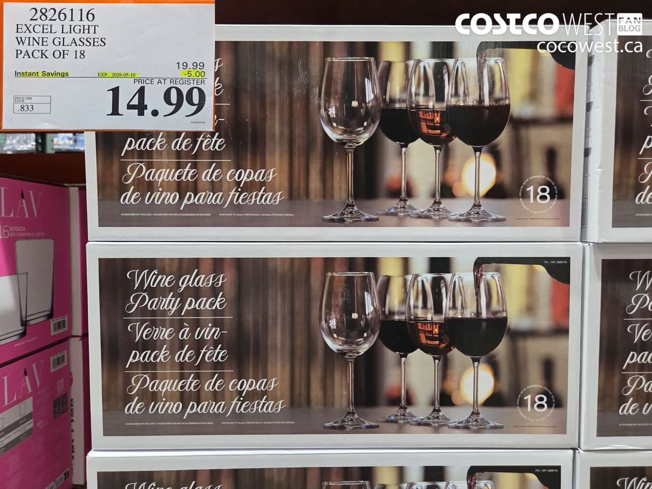 EXCEL LIGHT WINE GLASSES PACK OF 18