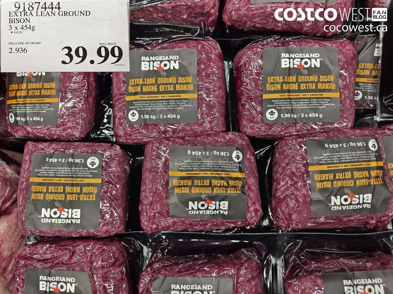 EXTRA LEAN GROUND BISON 3 X 454G