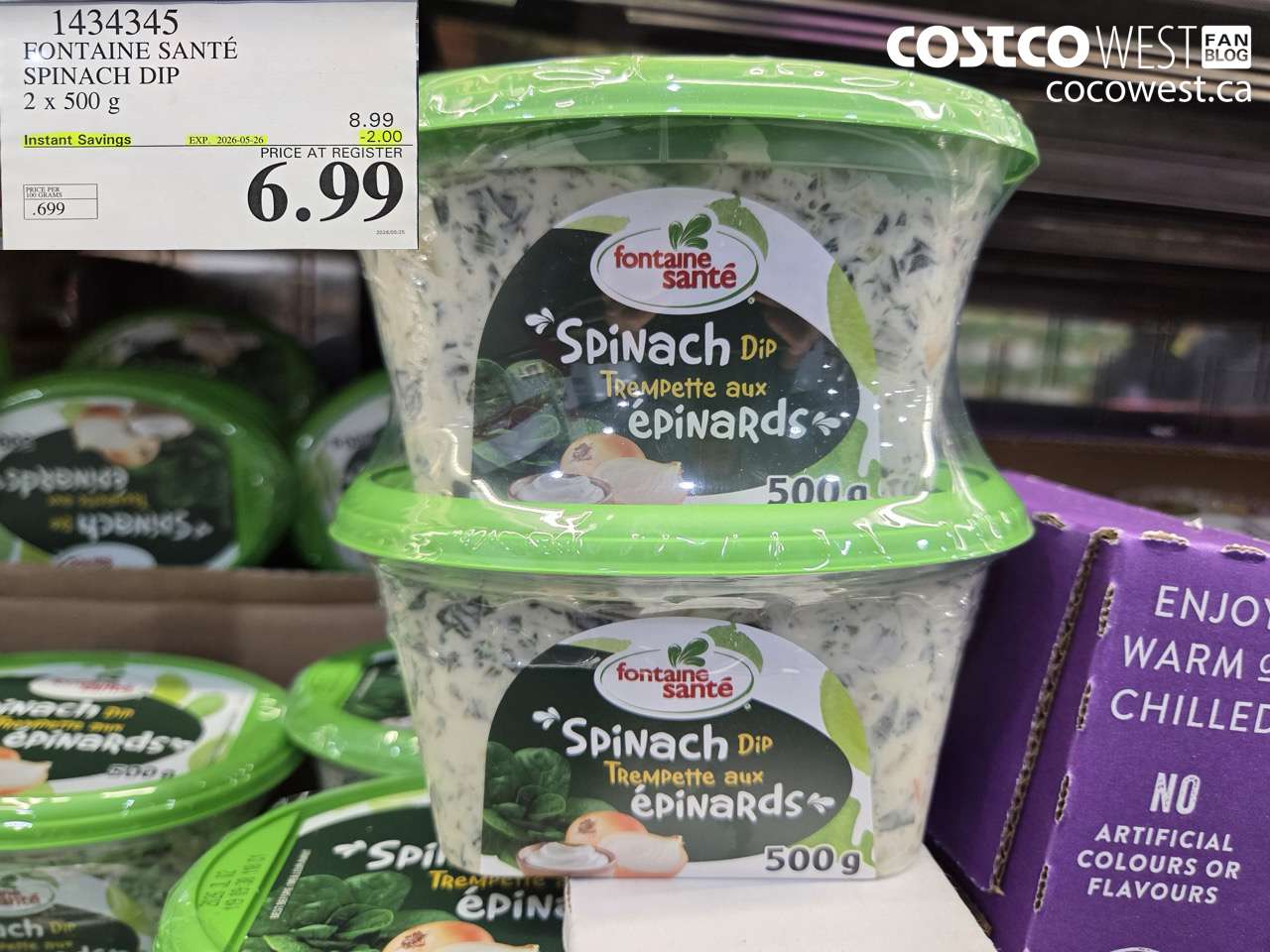 fontaine sant spinach dip 2 x 500 g
