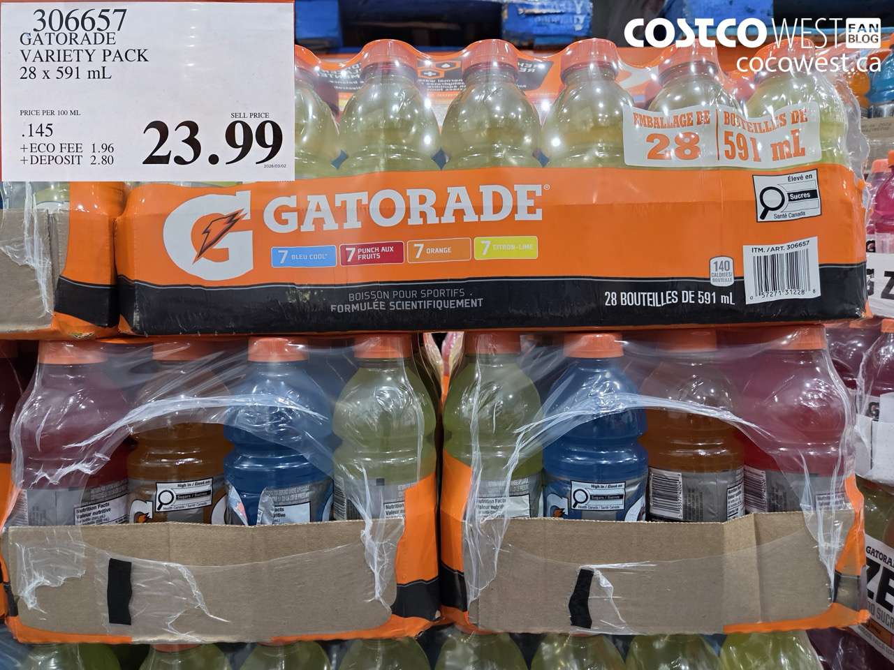 GATORADE VARIETY PACK 28 X 591 ML