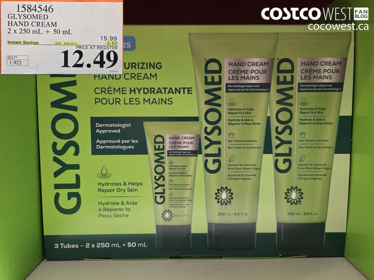 glysomed hand cream 2 x 250 ml  50 ml