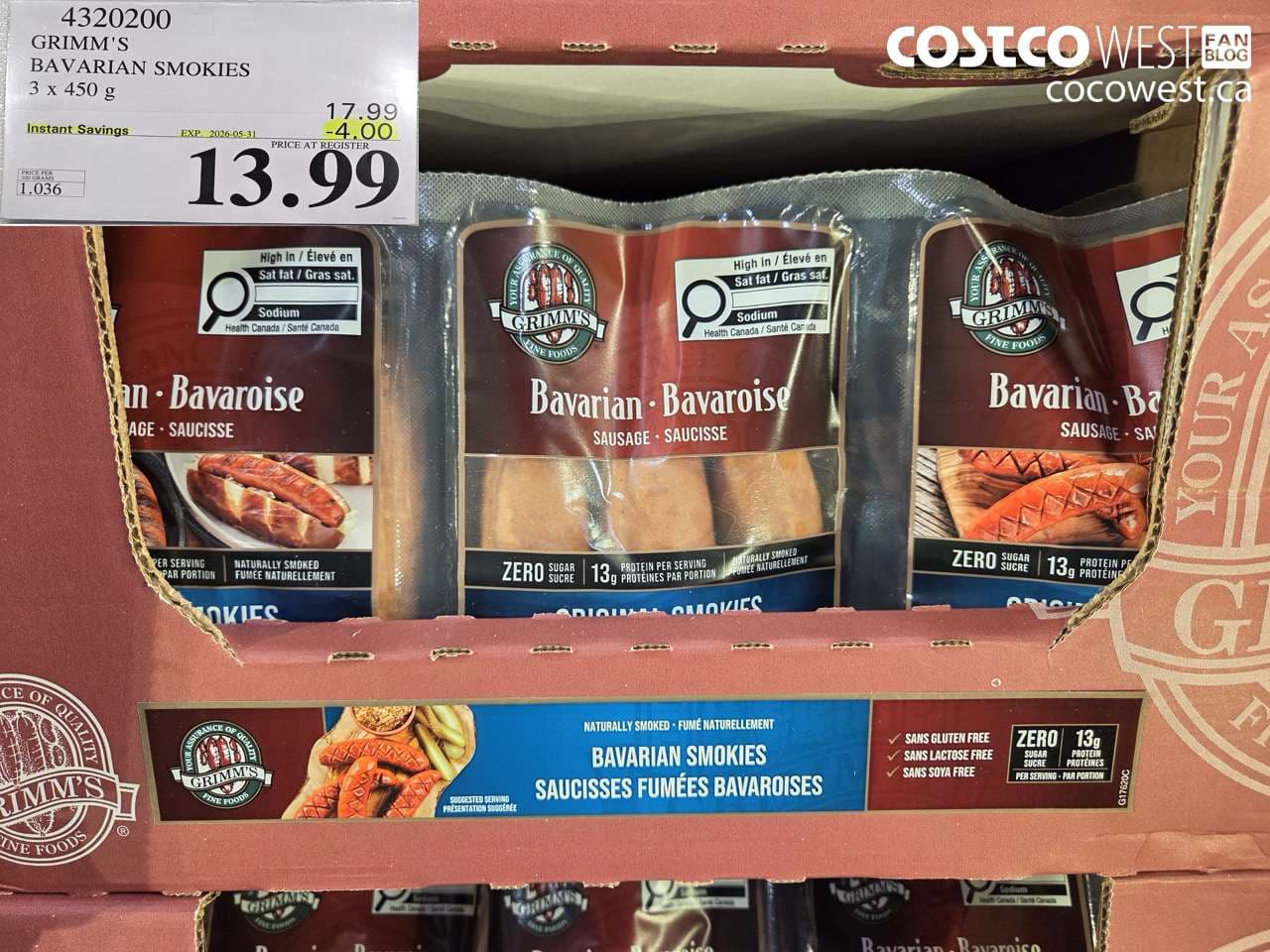 GRIMM’S BAVARIAN SMOKIES 3 X 450 G