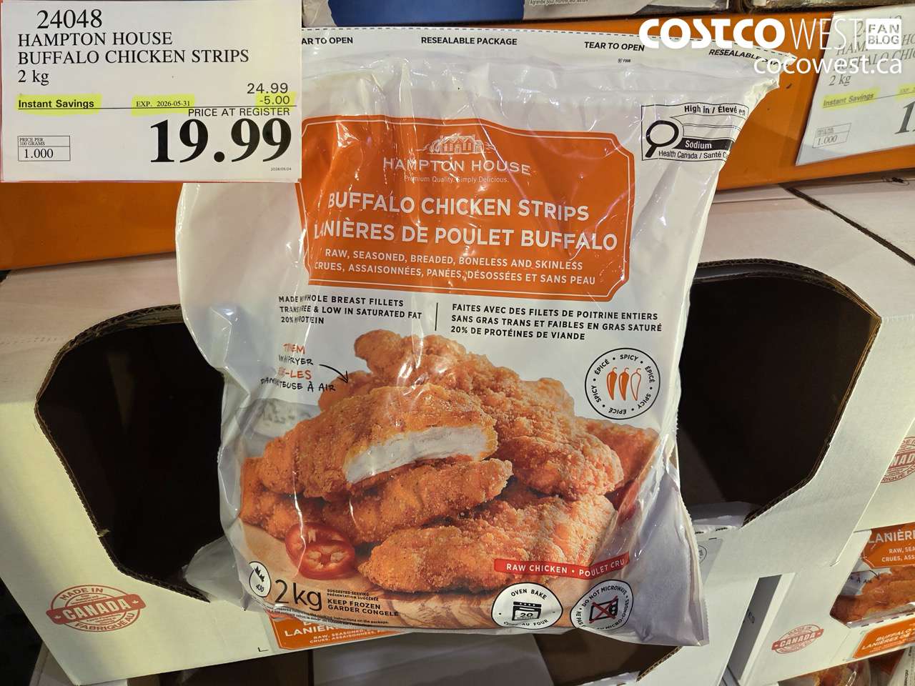 hampton house buffalo chicken strips 2 kg