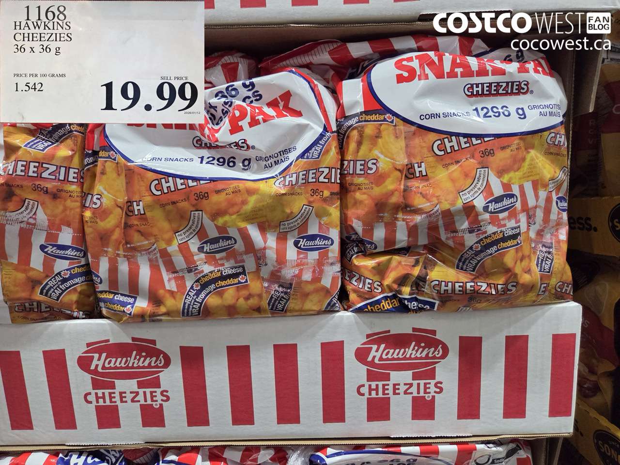 HAWKINS CHEEZIES 36 X 36 G