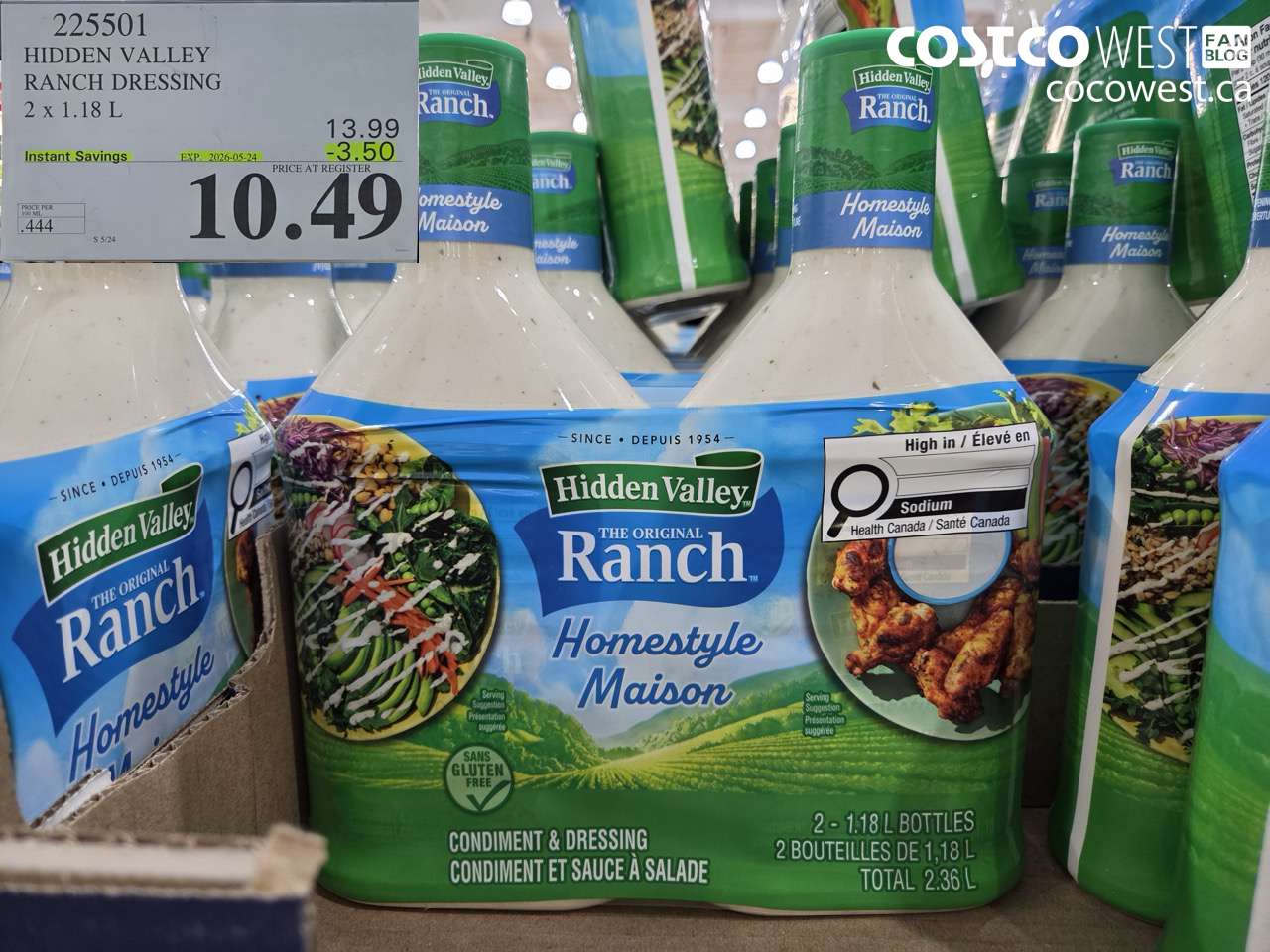 HIDDEN VALLEY RANCH DRESSING 2 X 1.18 L
