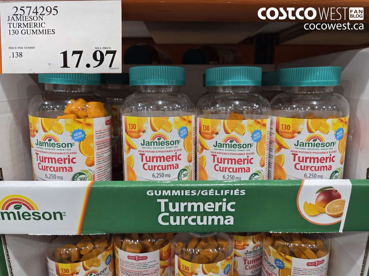 JAMIESON TURMERIC 130 GUMMIES