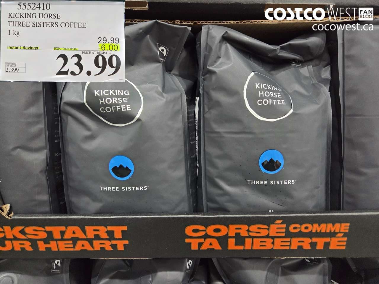 KICKING HORSE THREE SISTERS COFFEE 1 KG