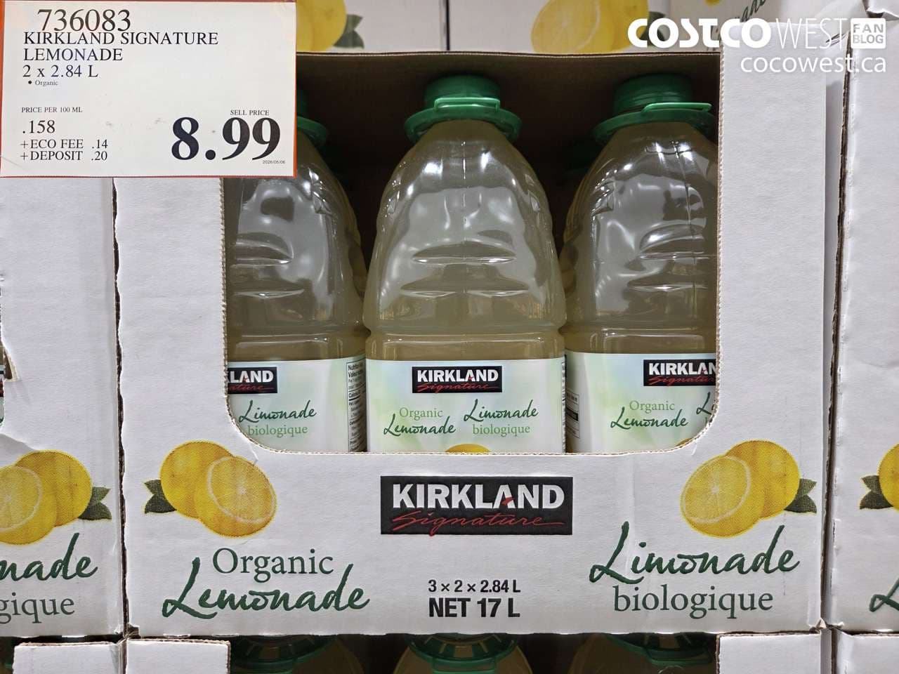 KIRKLAND SIGNATURE LEMONADE 2 X 2.84 L