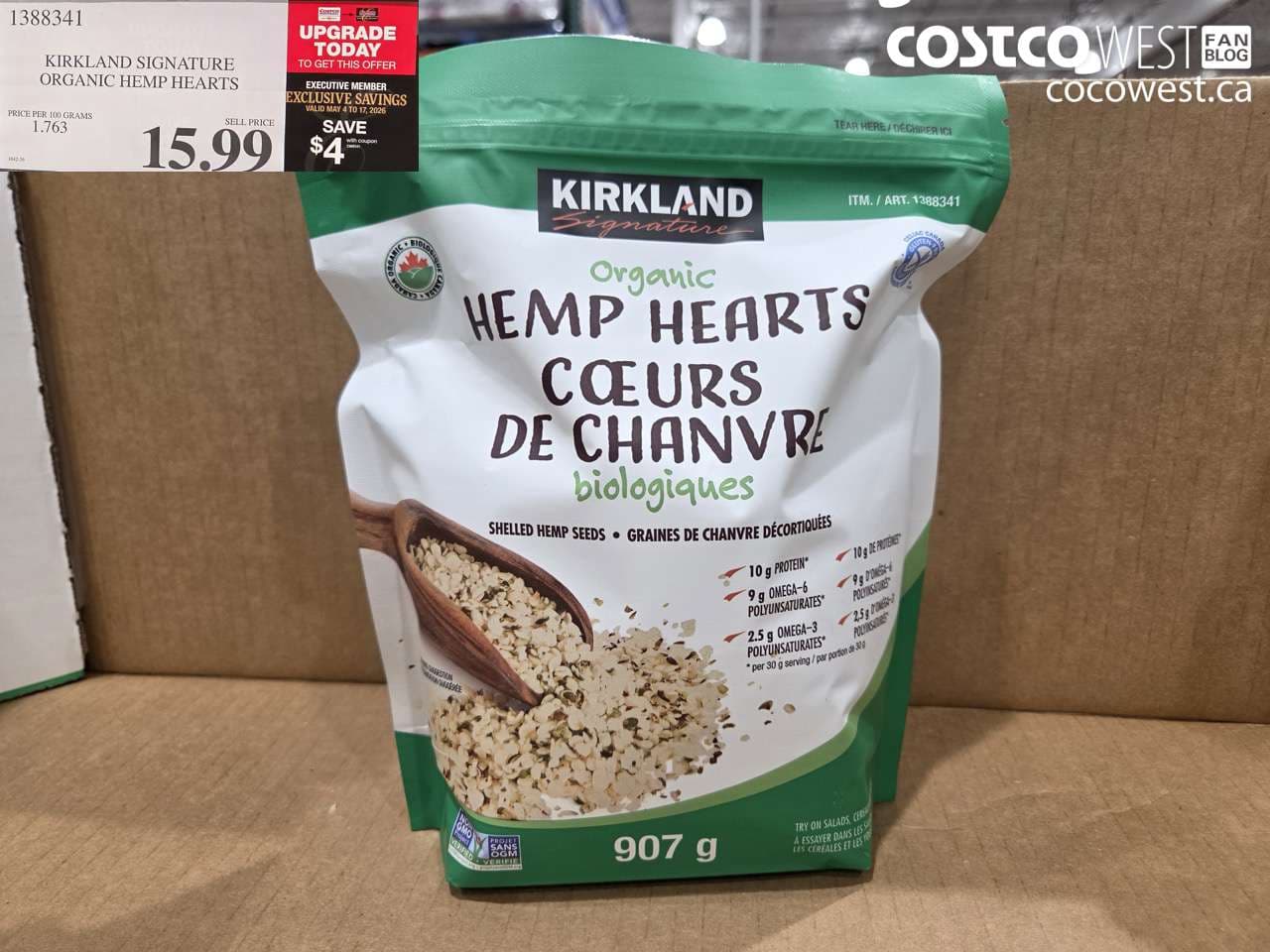 KIRKLAND SIGNATURE ORGANIC HEMP HEARTS 4 OFF (EXPIRES ON 2026-05-17)