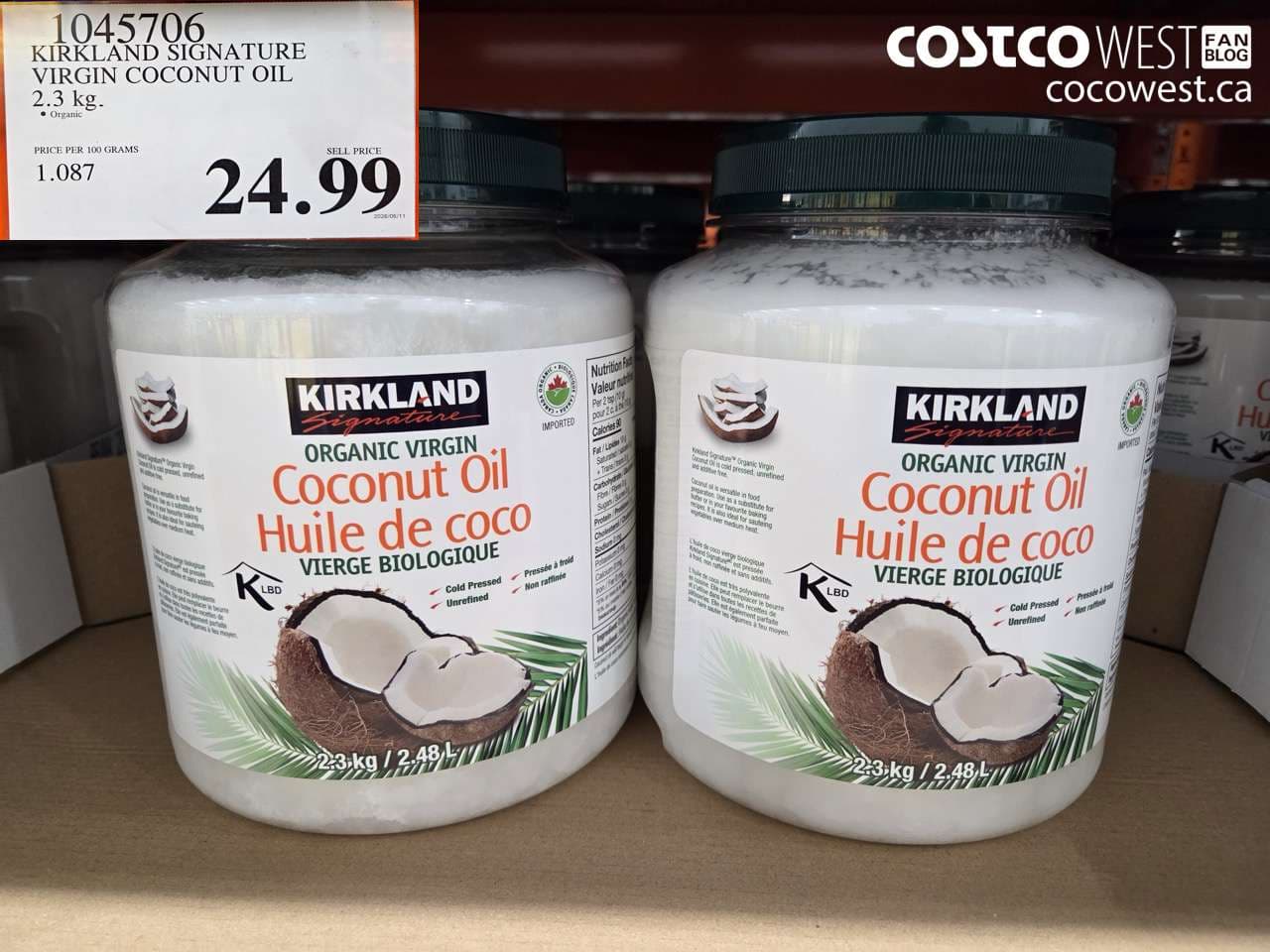 KIRKLAND SIGNATURE VIRGIN COCONUT OIL 2.3 KG