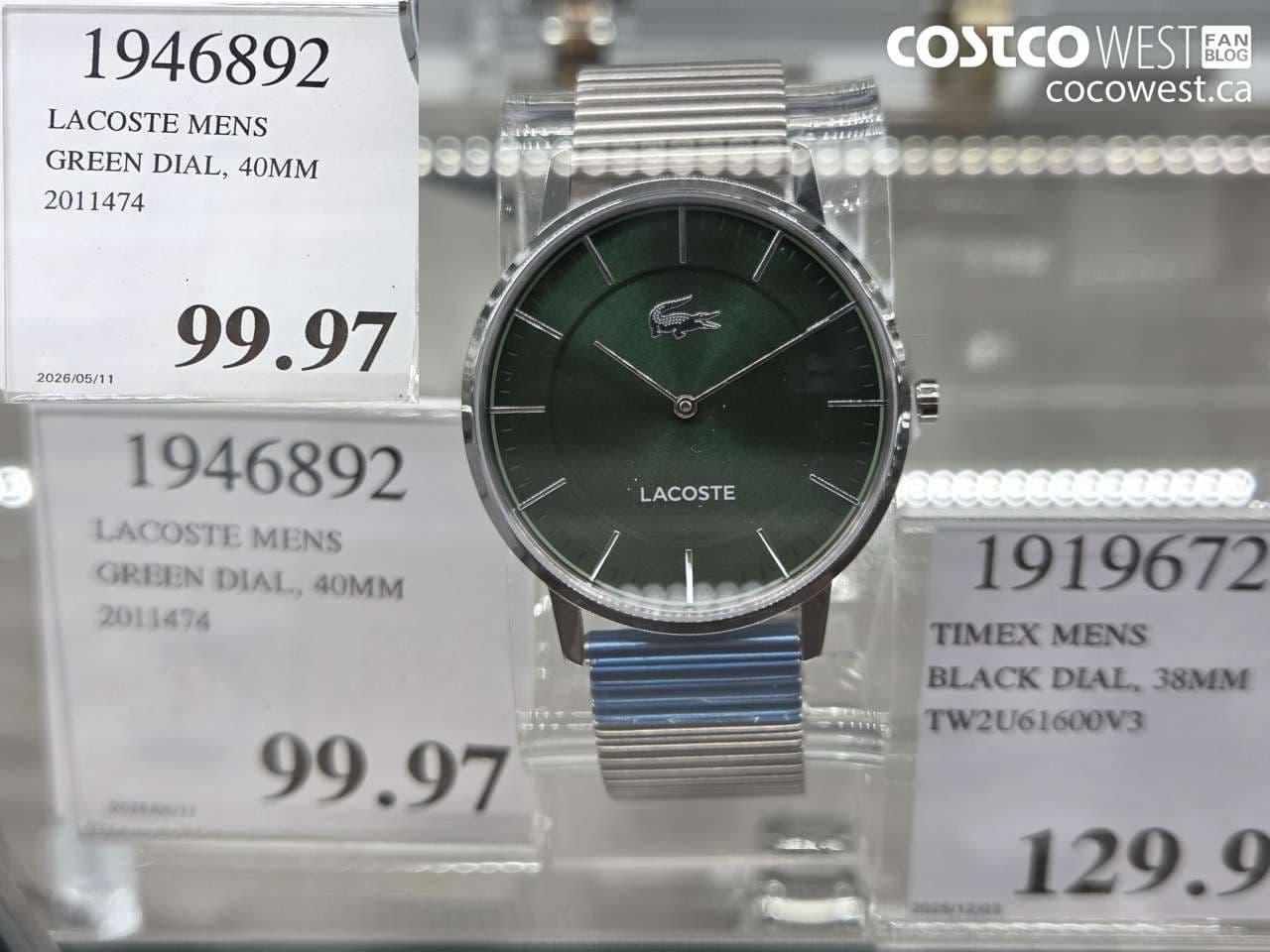 LACOSTE MENS GREEN DIAL, 40MM
