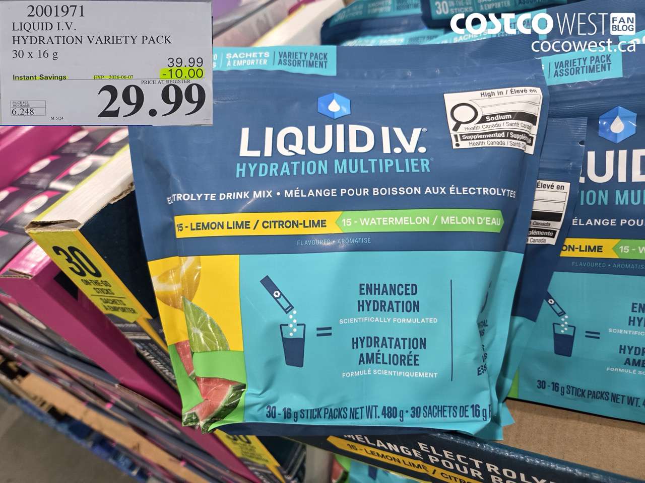 LIQUID I.V. HYDRATION VARIETY PACK 30 X 16 G