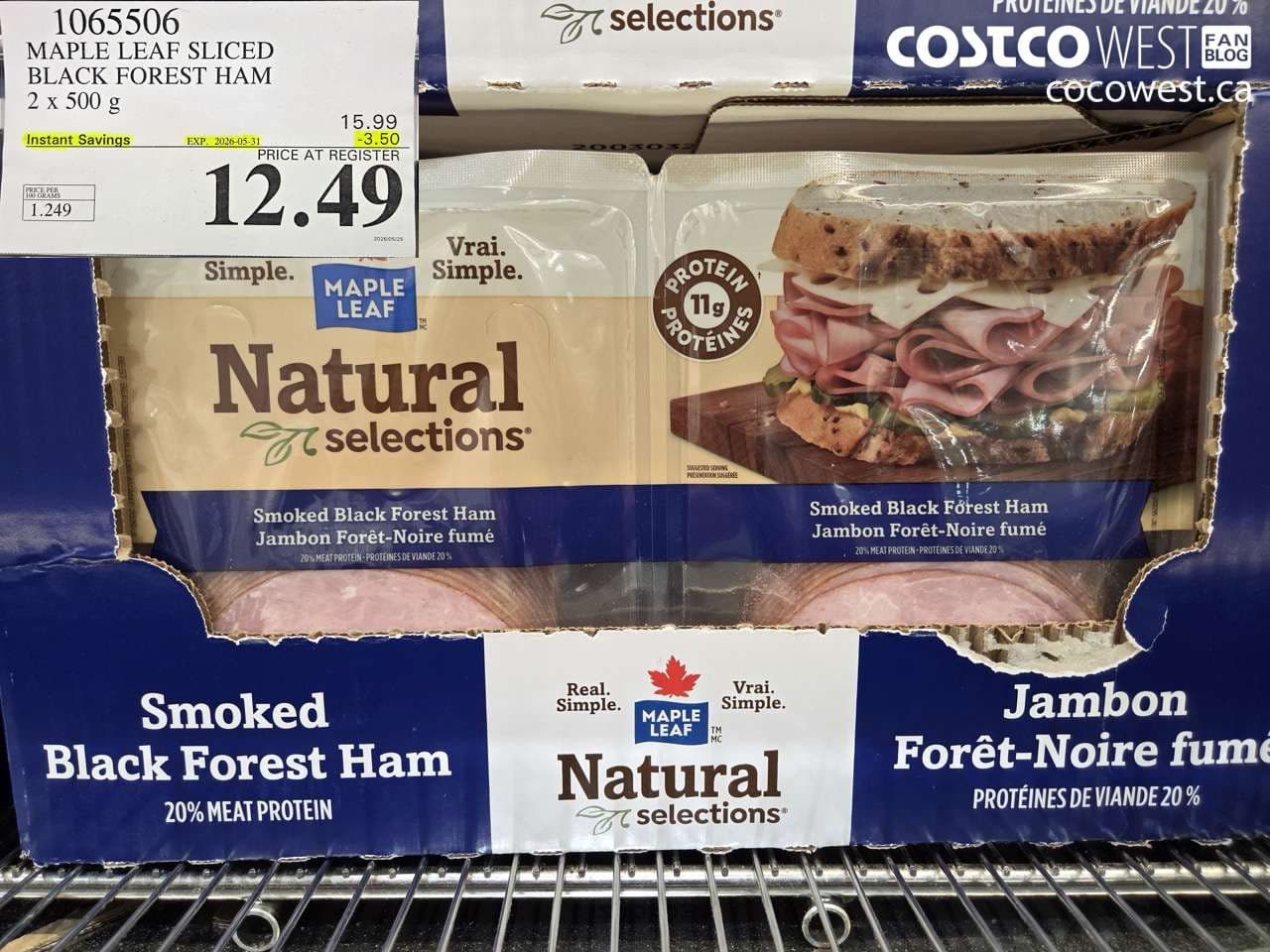 MAPLE LEAF SLICED BLACK FOREST HAM 2 X 500 G