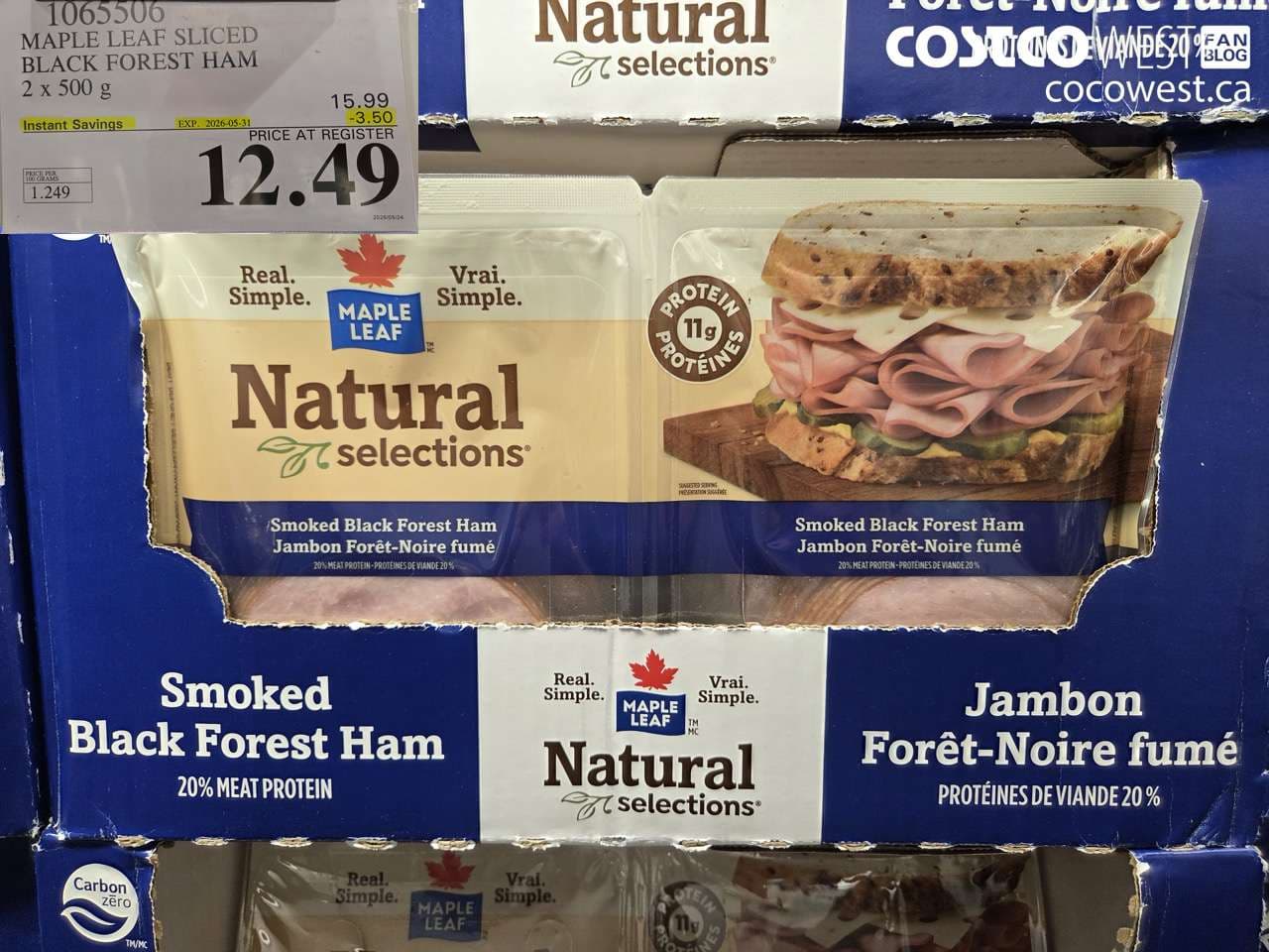 maple leaf sliced black forest ham 2 x 500 g
