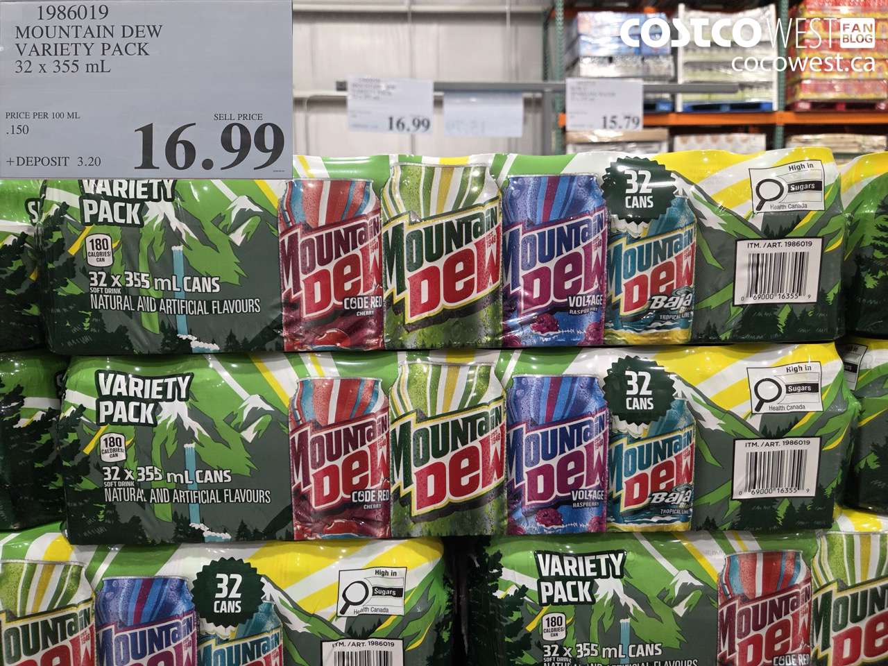 MOUNTAIN DEW VARIETY PACK 32 X 355 ML