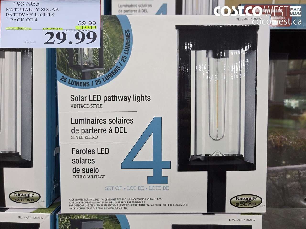 NATURALLY SOLAR PATHWAY LIGHTS PACK OF 4