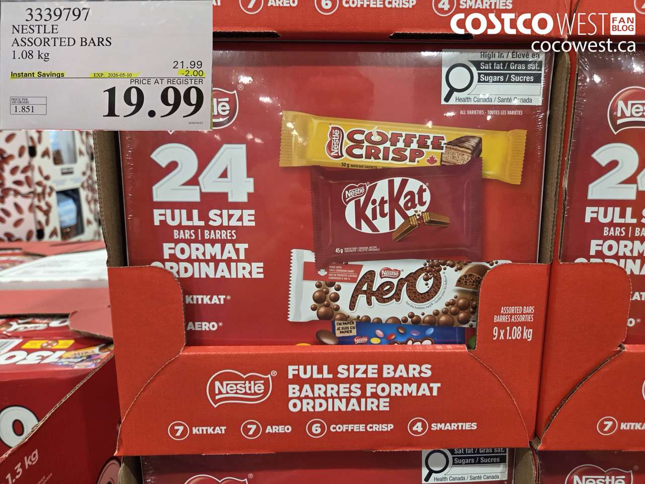 NESTLE ASSORTED BARS 1.08 KG