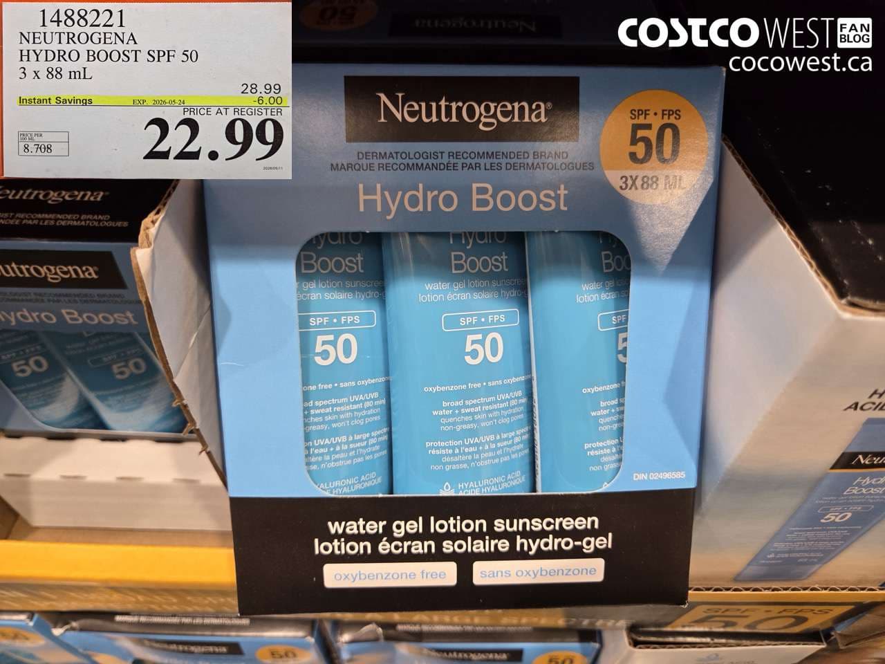 NEUTROGENA HYDRO BOOST SPF 50 3 X 88 ML