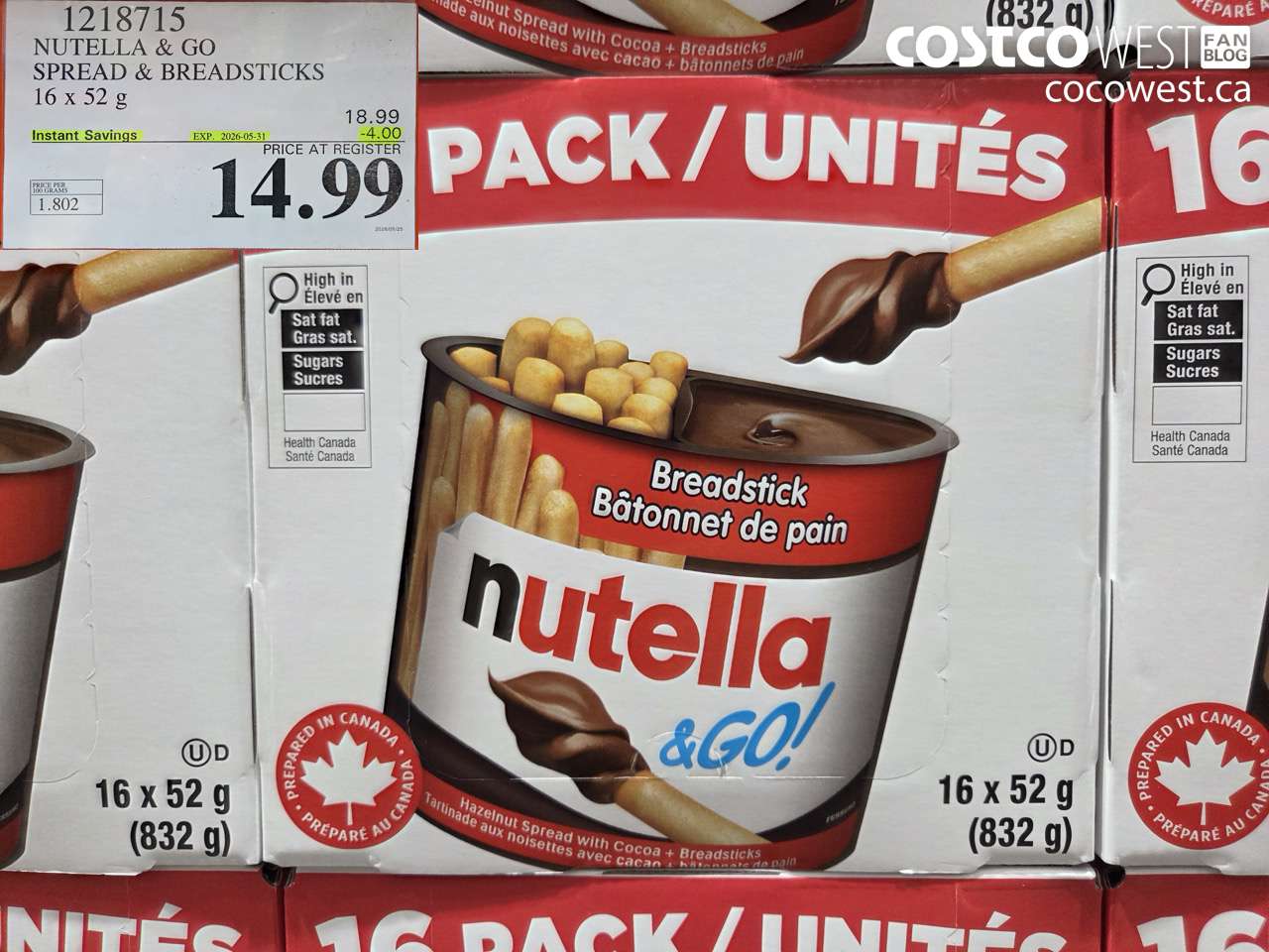 NUTELLA & GO SPREAD & BREADSTICKS 16 X 52 G