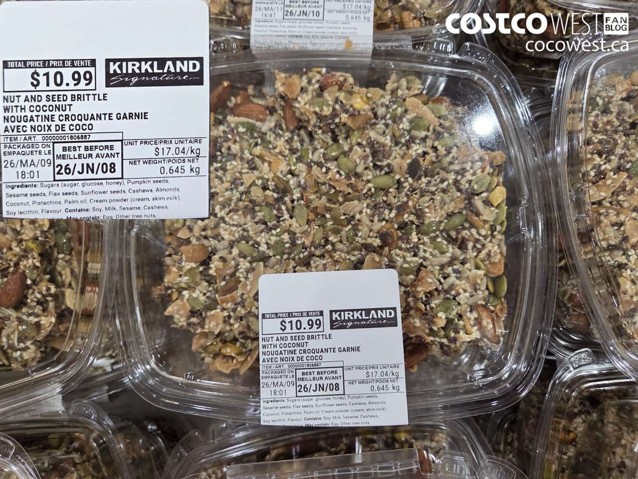 NUT AND SEED BRITTLE WITH COCONUT