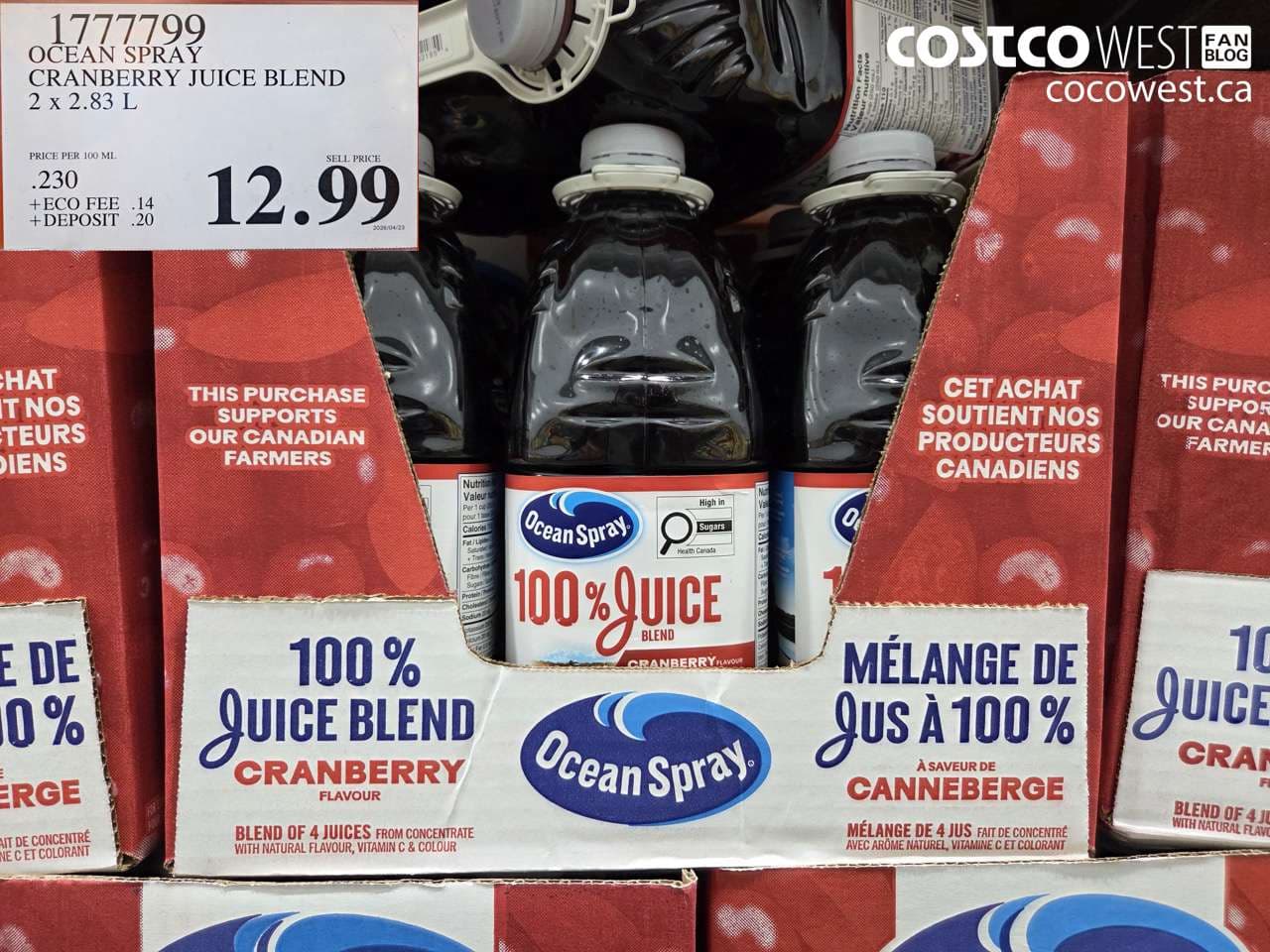 OCEAN SPRAY CRANBERRY JUICE BLEND 2 X 2.83 L