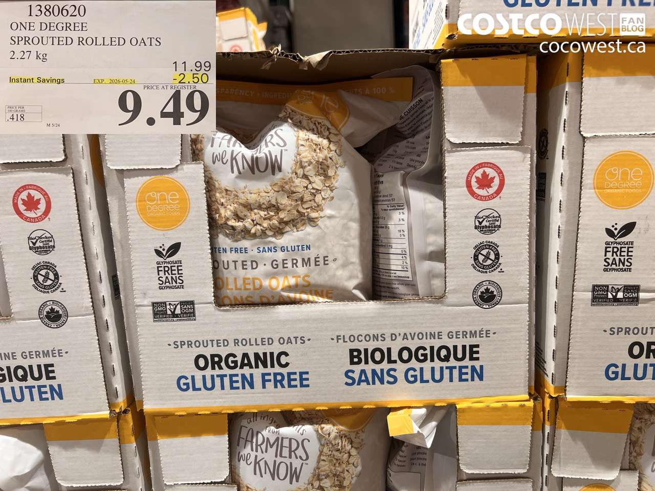 one degree sprouted rolled oats 227 kg