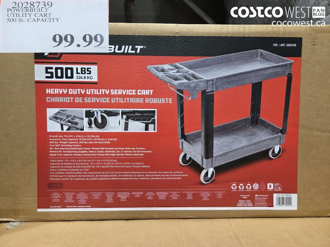POWERBUILT UTILITY CART 500 LB. CAPACITY