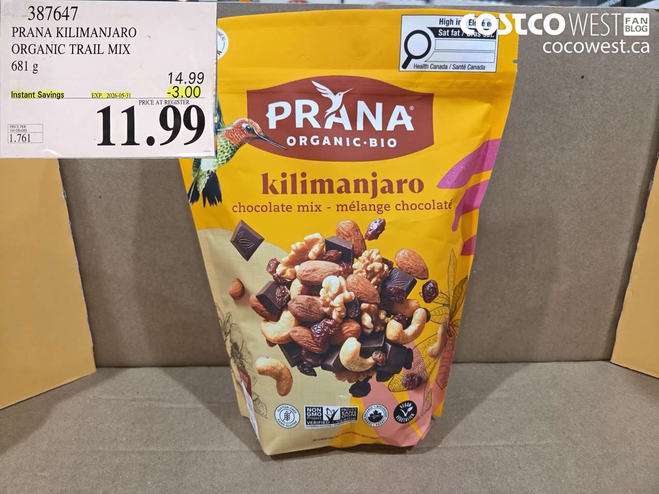 PRANA KILIMANJARO ORGANIC TRAIL MIX 681 G
