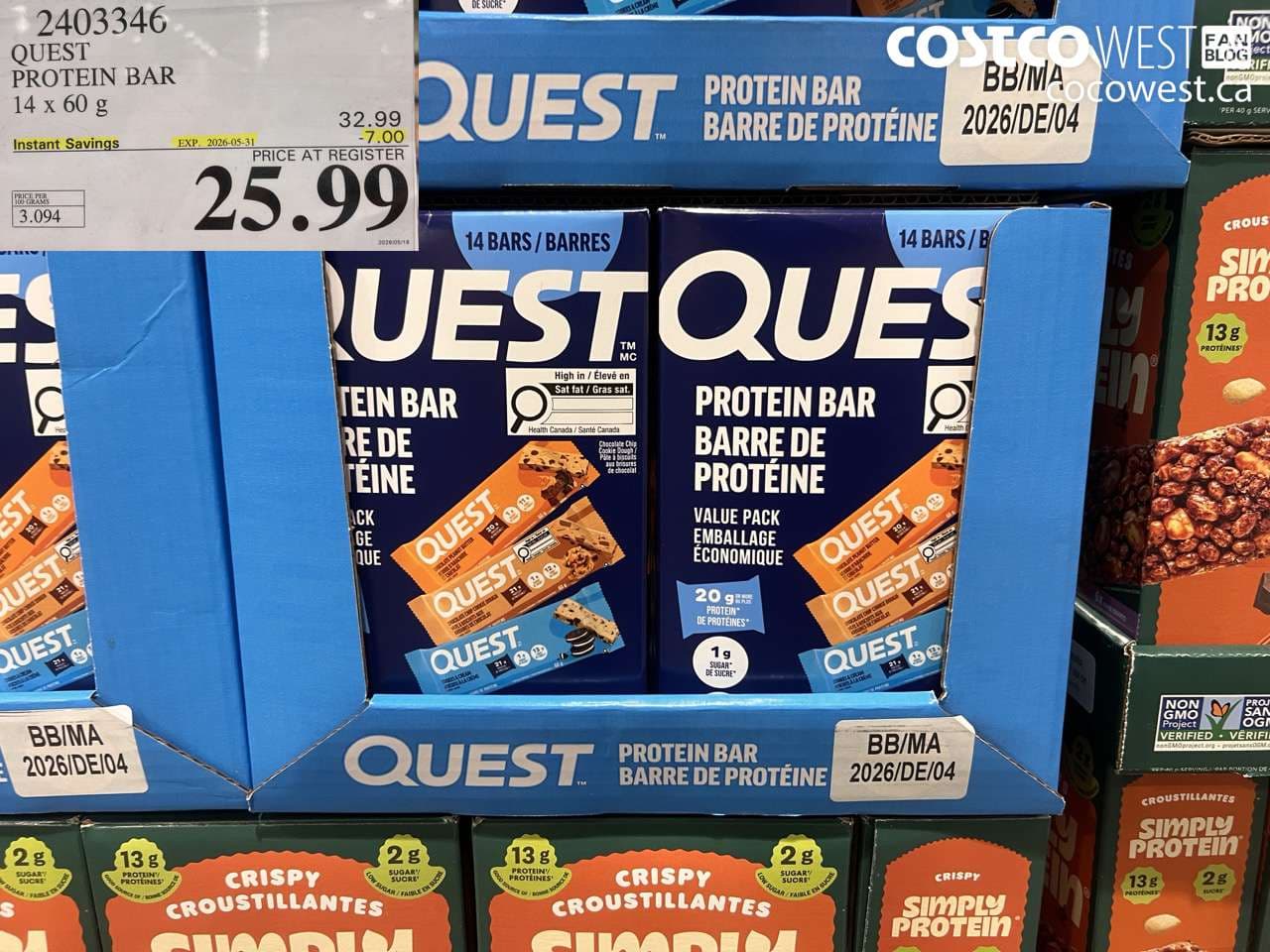 quest protein bar 14 x 60 g