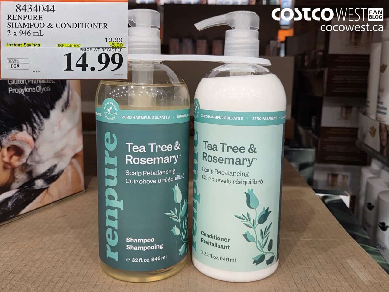 RENPURE SHAMPOO & CONDITIONER 2 X 946 ML
