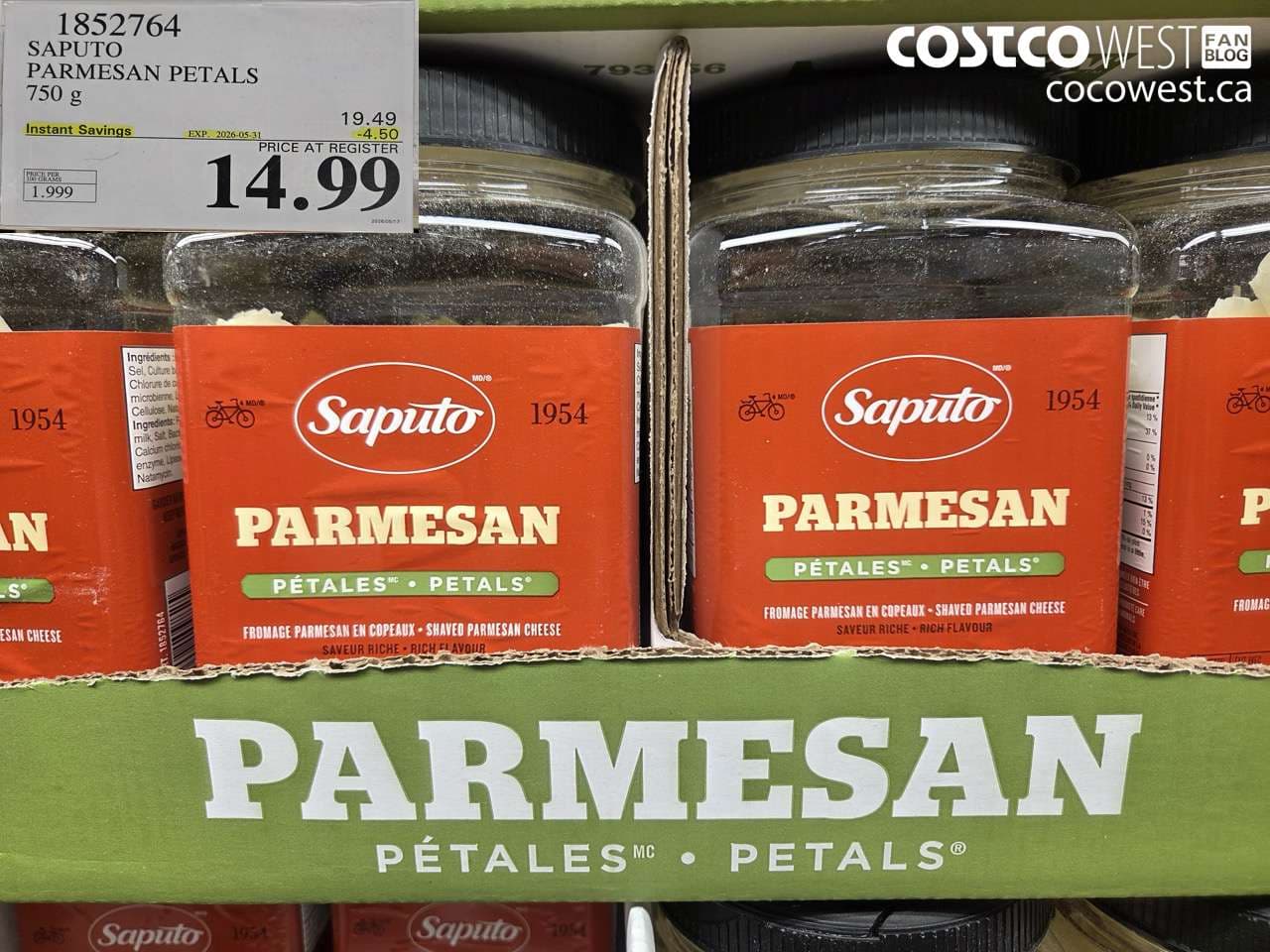 saputo parmesan petals 750 g
