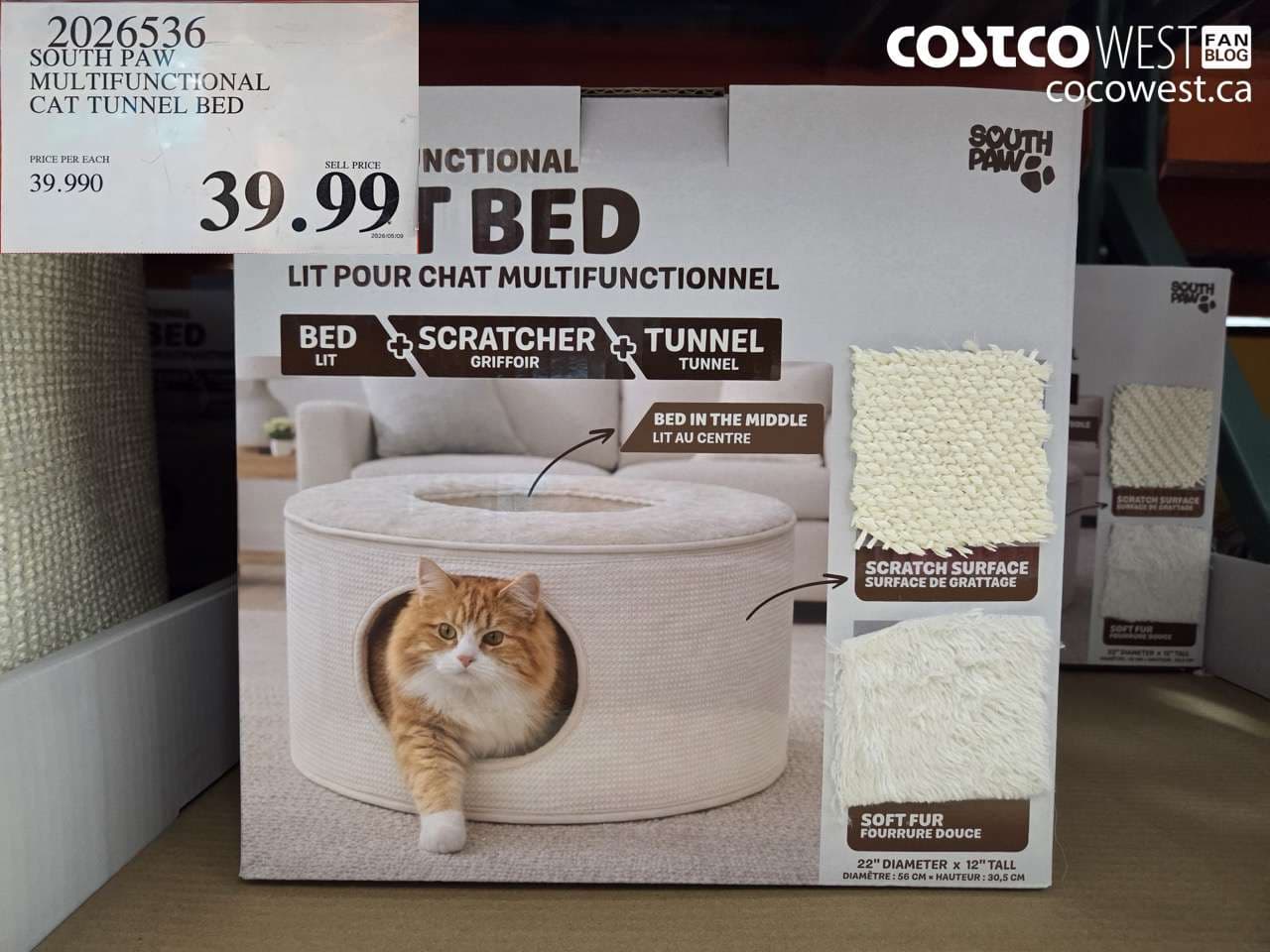 south paw multifunctional cat tunnel bed