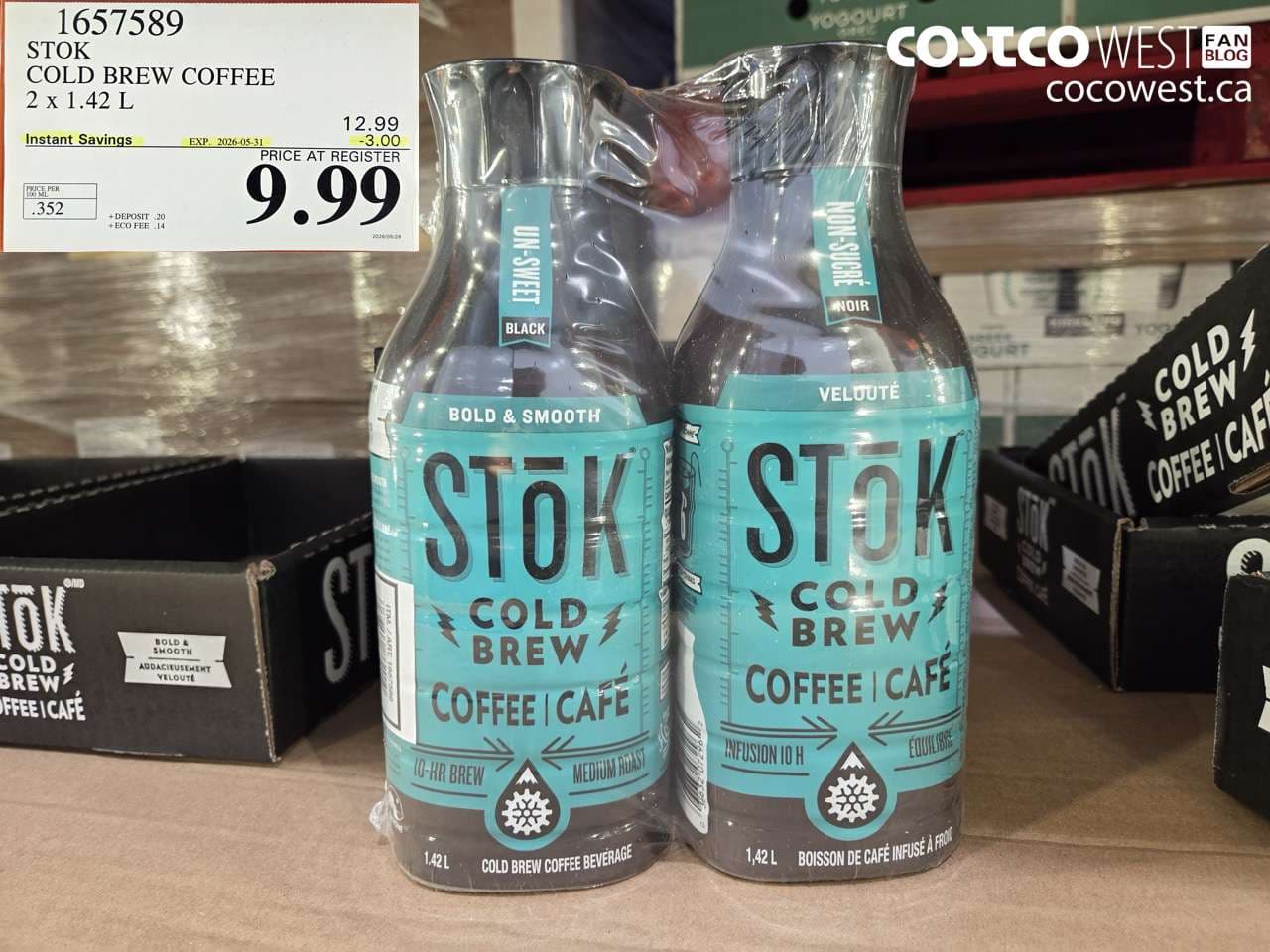 stok cold brew coffee 2 x 142 l