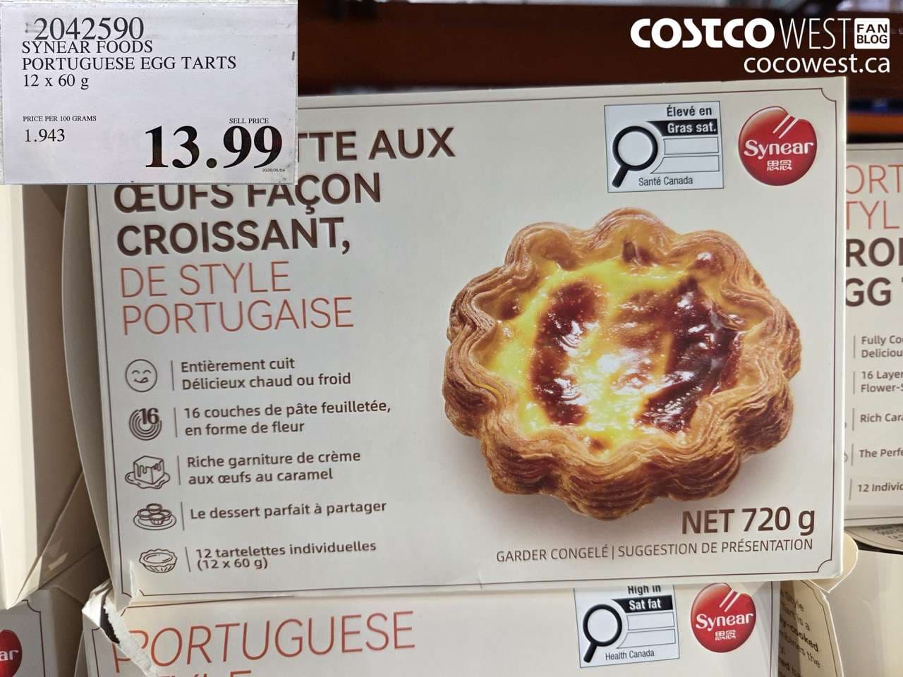 SYNEAR FOODS PORTUGUESE EGG TARTS 12 X 60 G